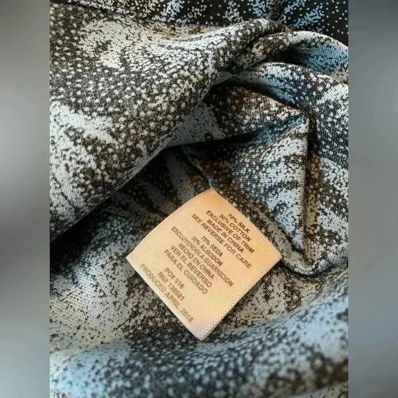 Nat Nast Blue Silk Blend Button Up Short Sleeve Palm Hawaiian Shirt Men’s Size L - Picture 6 of 12